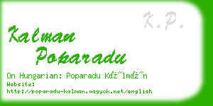 kalman poparadu business card